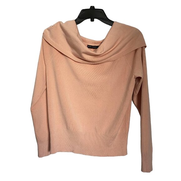 VALERIE STEVENS Petal Pink Silk Blend Cowl Neck Sweater Y2K Vintage M - Picture 2 of 7